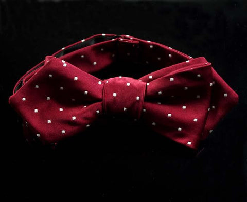 Men's Polka Dot Self Tie Bow Tie with Pocket Square Handkerchief Set