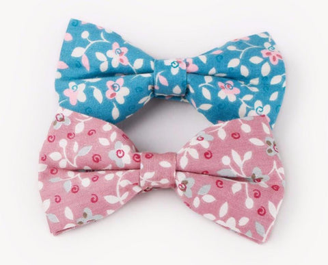 Tartan Vintage Flower Print Self Tie Butterfly Bow Ties