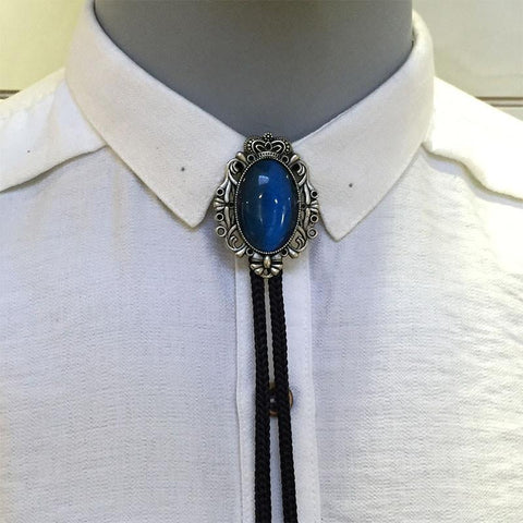 Leather Rope and Pendant Bolo Bow Tie
