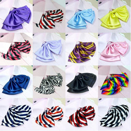 School Girl Style Stripe Pattern Silk Bow Ties