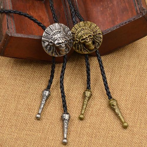 Indian 3D Cacique Head Pendant Bolo Ties