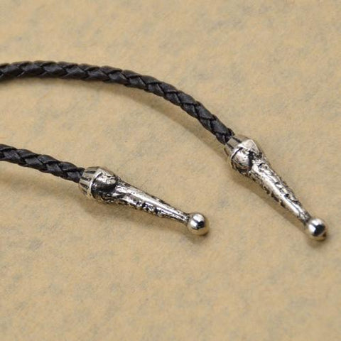 2 Head Eagle Gemstone Pendant with Leather Cord Bolo Tie