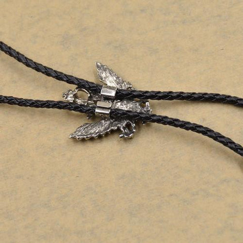 2 Head Eagle Gemstone Pendant with Leather Cord Bolo Tie