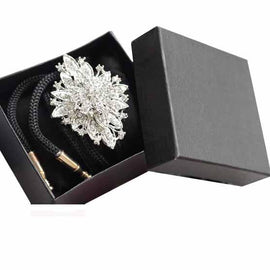 Rhinestone Embellished Pendant Bolo Tie