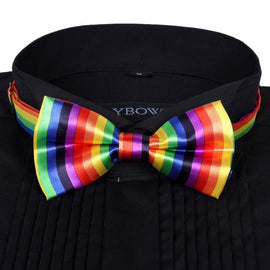 Satin Pre-Tied Rainbow Bow Tie